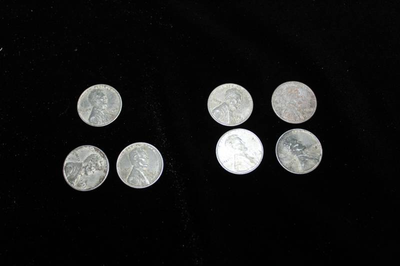 lot 168 image: Lot of (7) High Grade Wheat Pennies