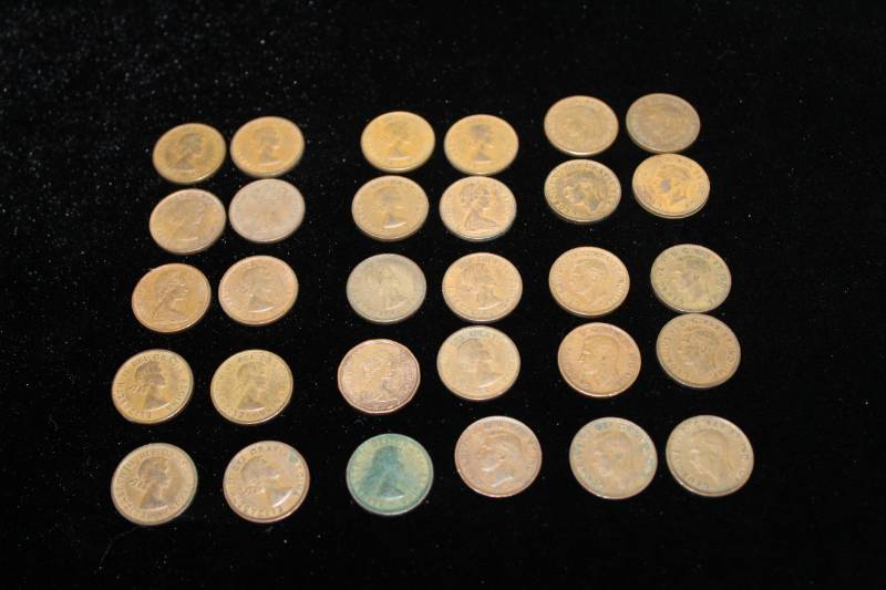 lot 164 image: Lot of (30 ) Canandian  Pennies