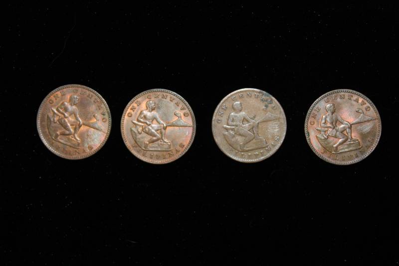 lot 173 image: Lot  of  (4) Vintage United States Filipinas 10 Centavos