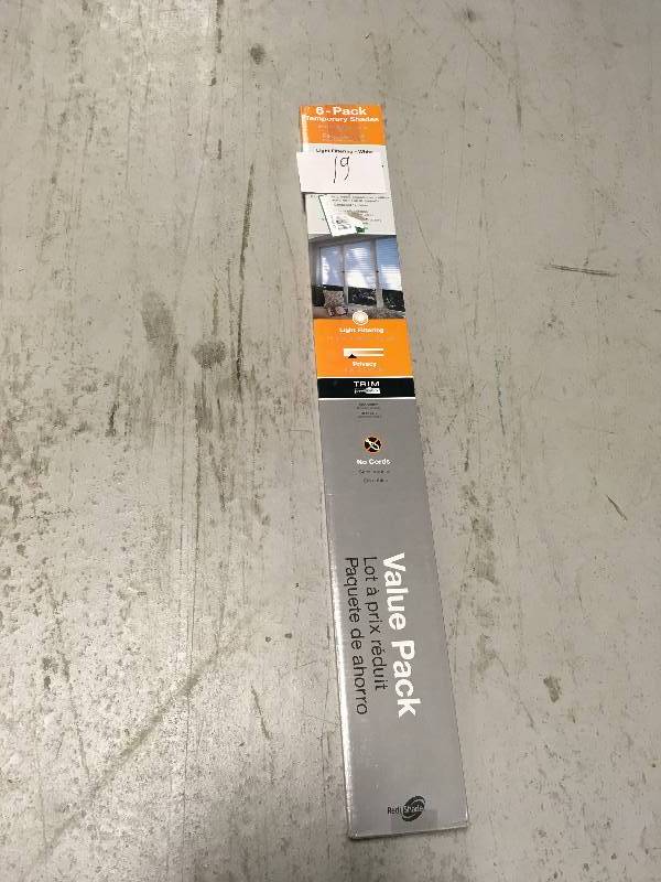 lot 19 image: White Paper Light Filtering Shade - 36 in. W x 72 in. L  not used