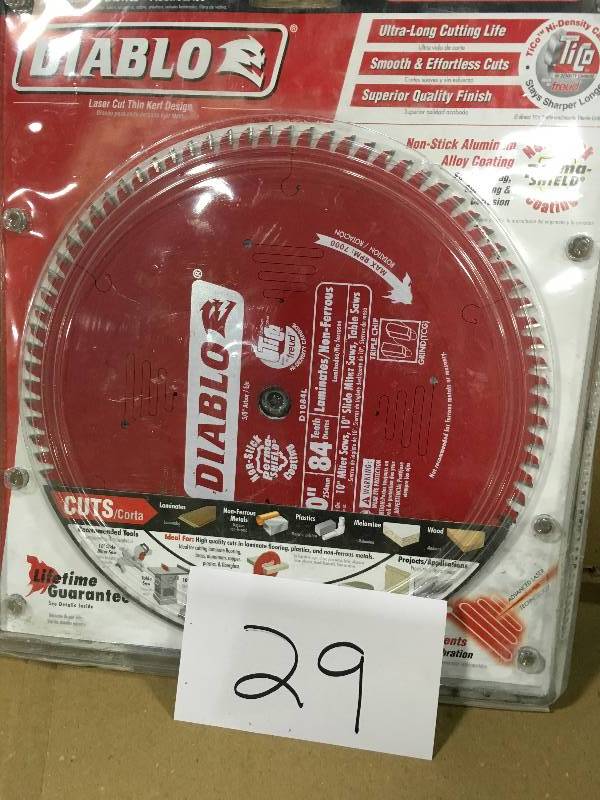 lot 29 image: DIABLO 10 in. x 50-Tooth Steel Demon Cermet II Carbide Blade for Ferrous Metals and Stainless Steel