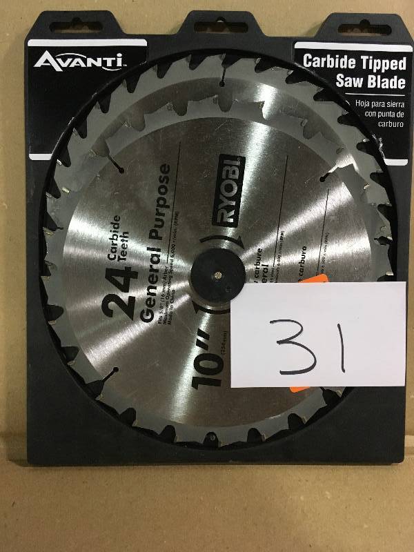 lot 31 image: Avanti Carbide Tipped Saw Blade 10 24 Carbide  Teeth General Purpose  2 Saw Blade