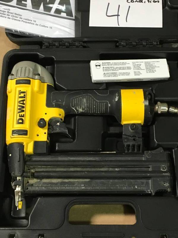 lot 41 image: DeWalt DWFP12233 18 Gauge Precision Point Brad Nailer with Selectable Trigger  Used in good working cond.