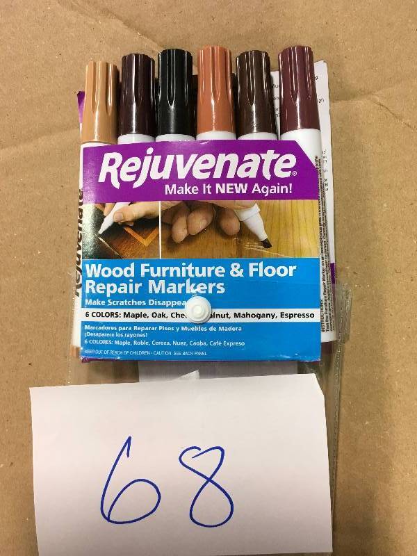 lot 68 image: Rejuvenate Wood Furniture & Floor Repair Markers  6 Piece Set