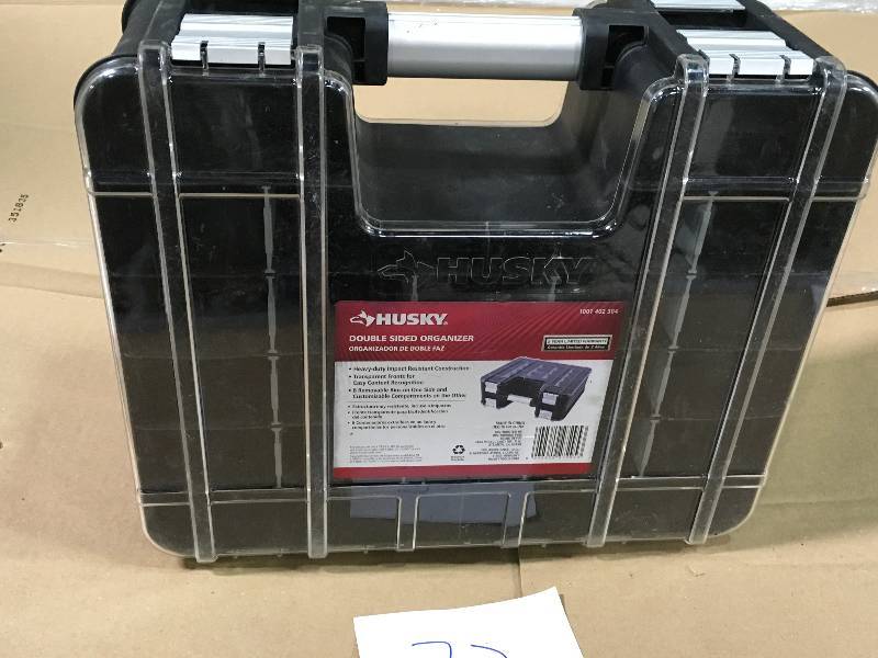 lot 72 image: HUSKY 15 in. x 13 in. Black Pro Double Sided Organizer with Bins (8-Piece)