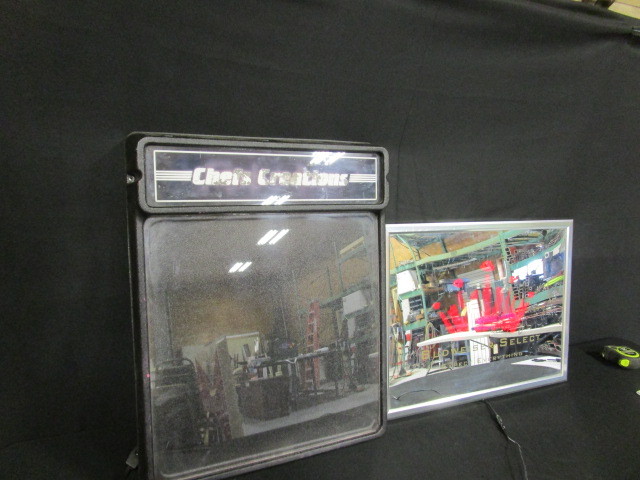 lot 21 image: Lighted Budweiser Mirror & Lighted Menu Board