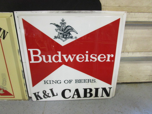 lot 26 image: Budweiser & Pabst Blue Ribbon Sign Faces