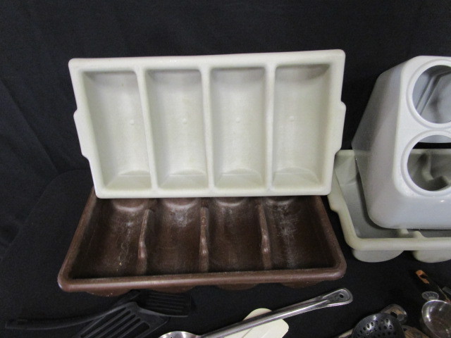 lot 37 image: Silverware Trays & Misc. Cooking Utensils