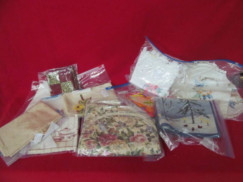 lot 38 image: vintage dresser scarfs, tablecloths