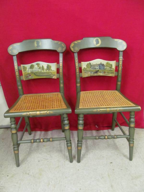 lot 57 image: Hitchcock chairs