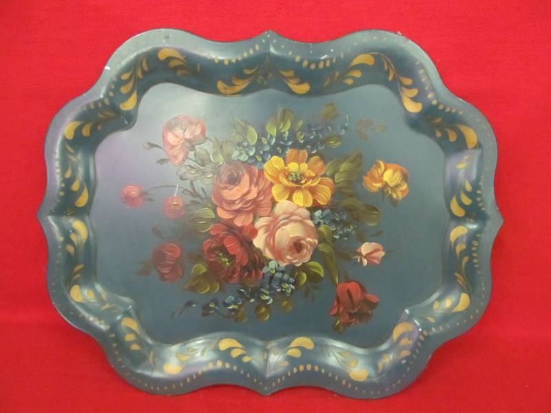 lot 61 image: Hand painted Toleware