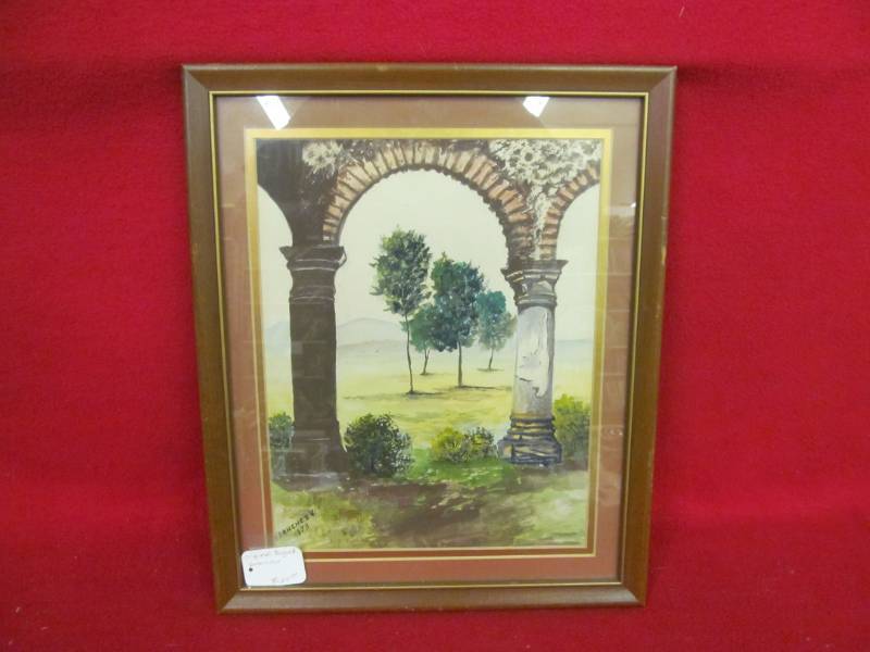 lot 174 image: original signed water color  I SanchezV