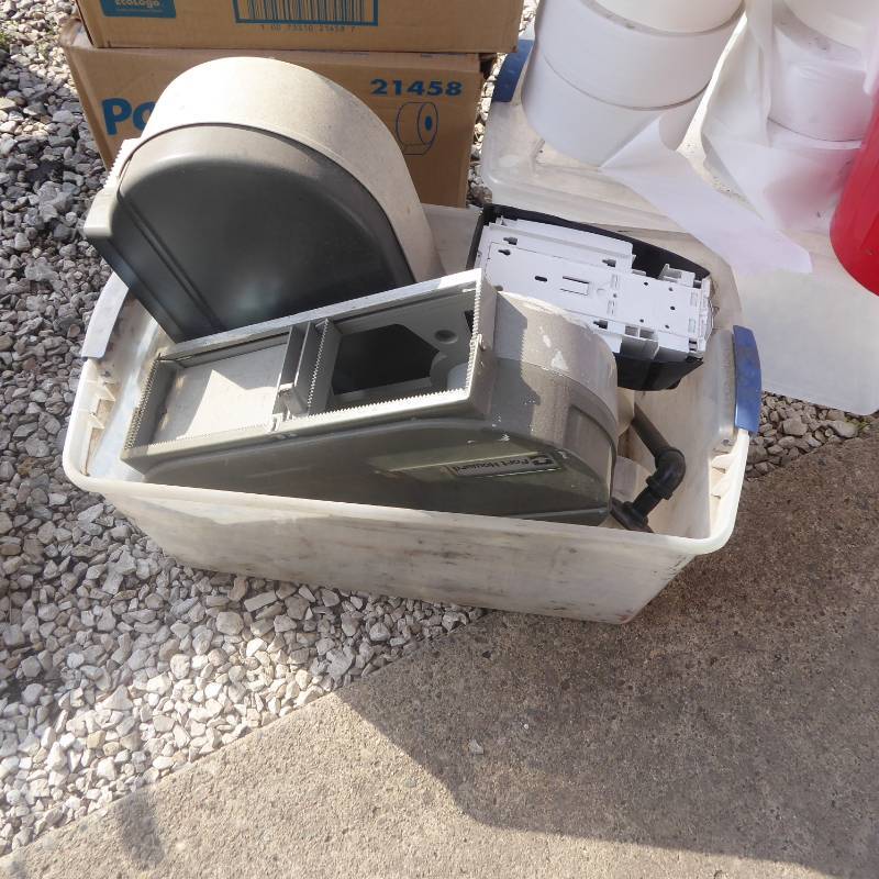 lot 76 image: Lot of 32 Bath Tissue Rolls and Dispensers