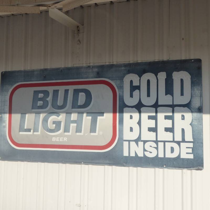lot 96 image: Steel Bud Light Sign