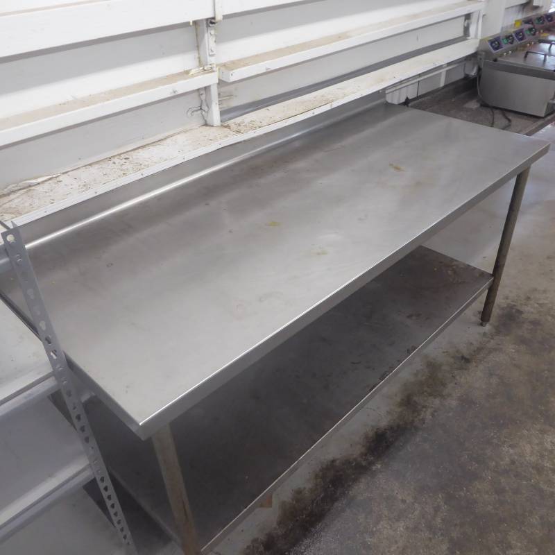 lot 99 image: Stainless Steel Kitchen Prep Table with Shelf
