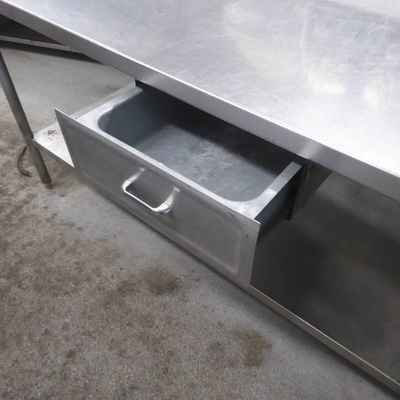 lot 131 image: Stainless Steel Kitchen Prep Table with Cold Drawer