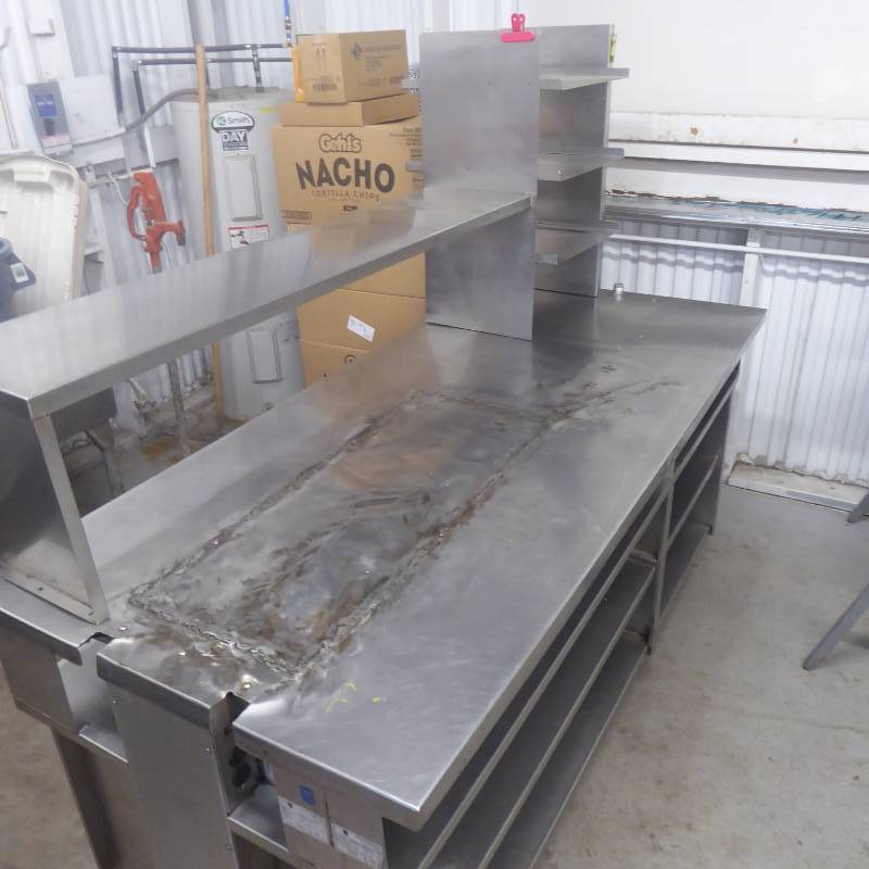 lot 134 image: Rolling Stainless Steel Kitchen Prep Table