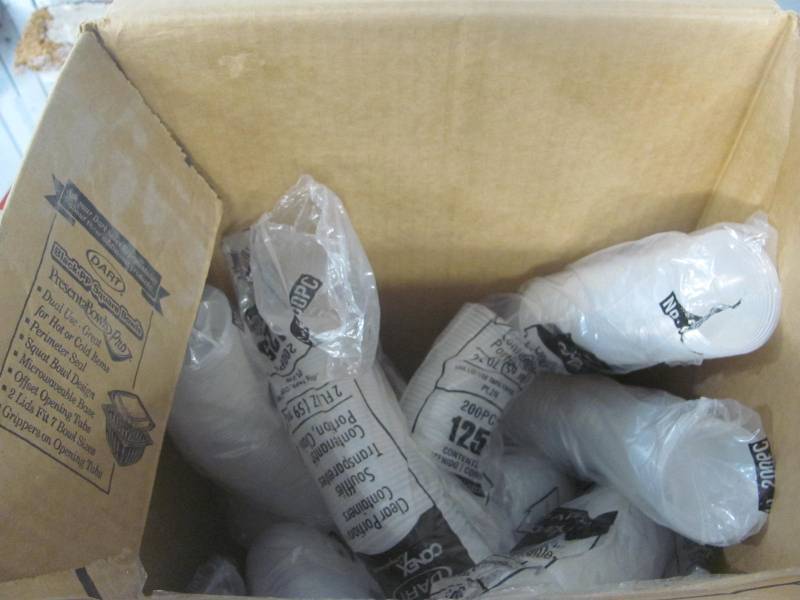 lot 177 image: Box of Clear Portion Containers