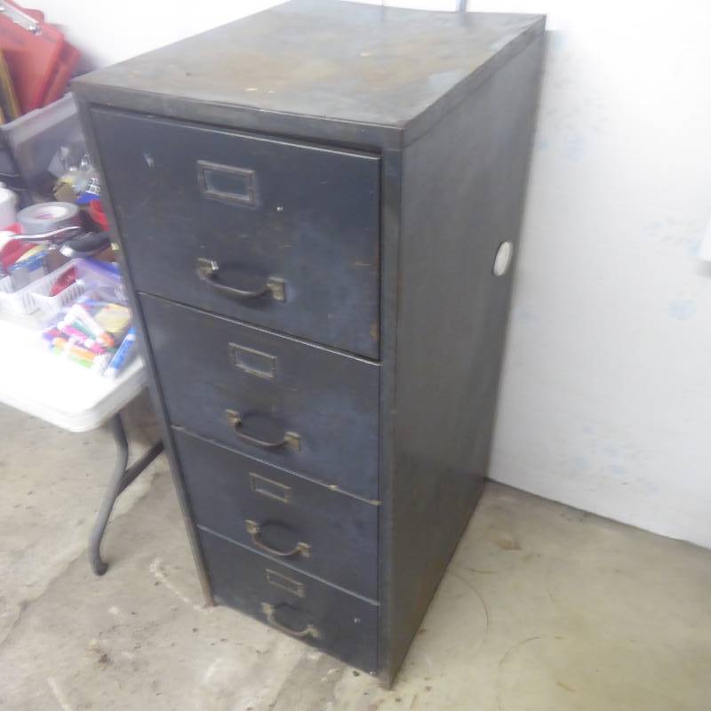 lot 215 image: Vintage Steel Filing Cabinet