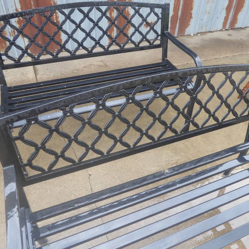 lot 264 image: Lot of Two Steel Patio Benches