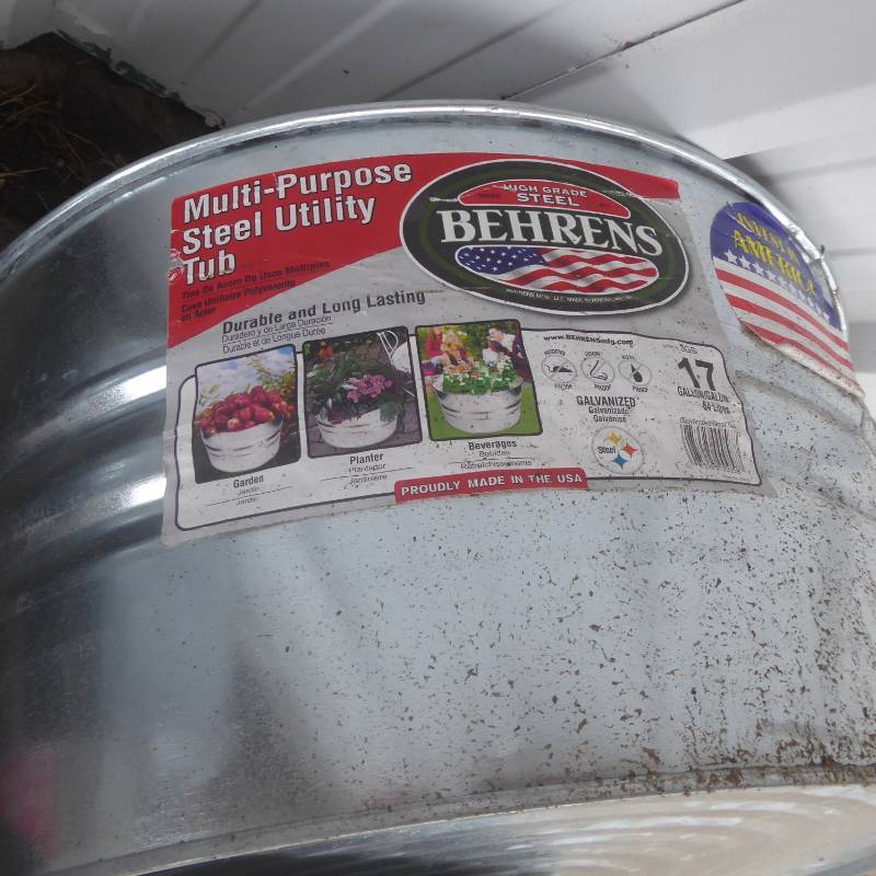 lot 270 image: Lot of Five 17 Gallon Multi Purpose Steel Utility Tubs