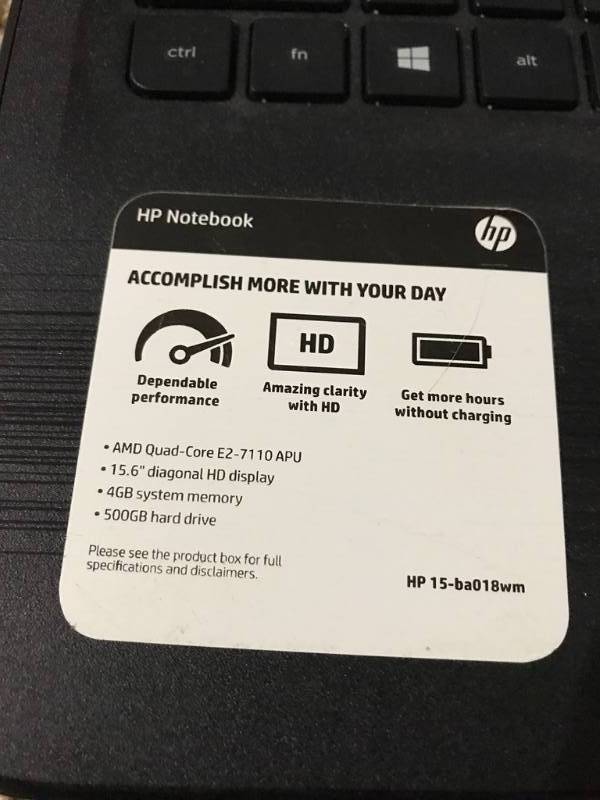 lot 293 image: HP 15ba000 Series 15.6 Laptop