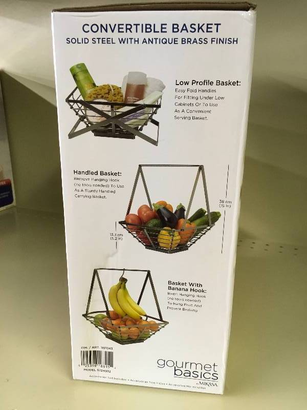 Gourmet Basics Convertible Basket, Retail $14.99