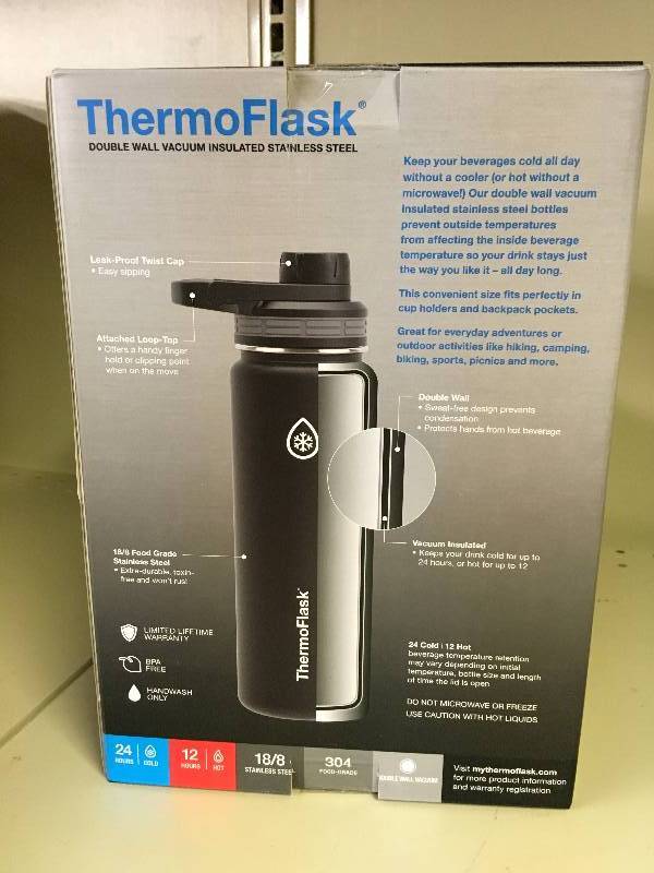 ThermoFlask 24Oz. Stainless Steel Water, Retail $18.99