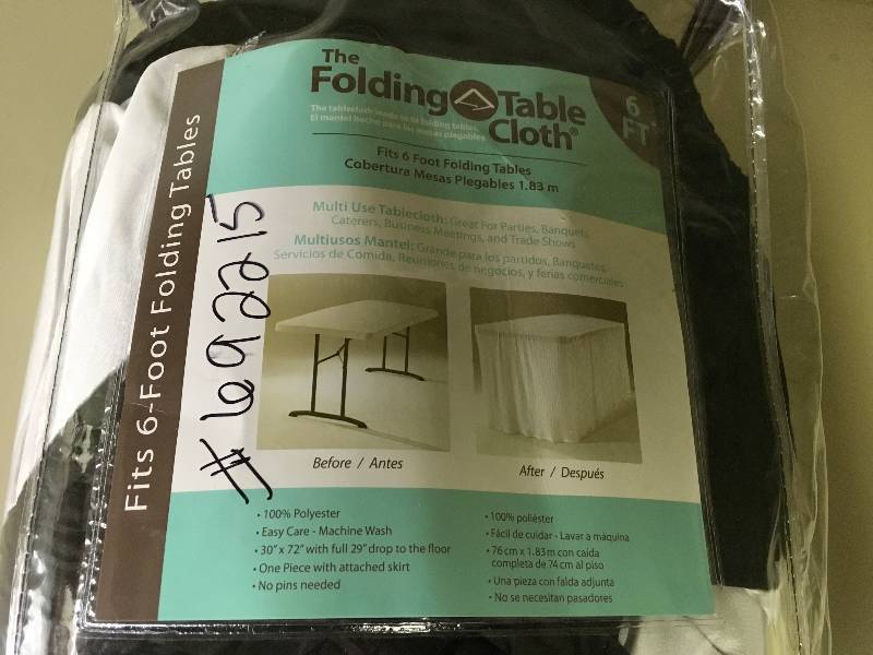 Folding Table Cloth 6, Retail $19.99