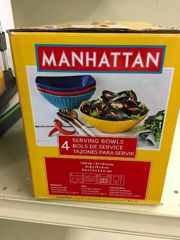 Over & Back Manhattan 3PC Bowl Set, Retail $14.99