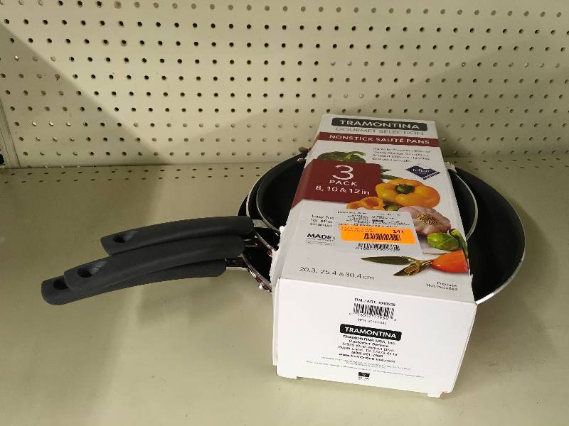 Tramontina 3PC Saute Pans, Retail $27.99