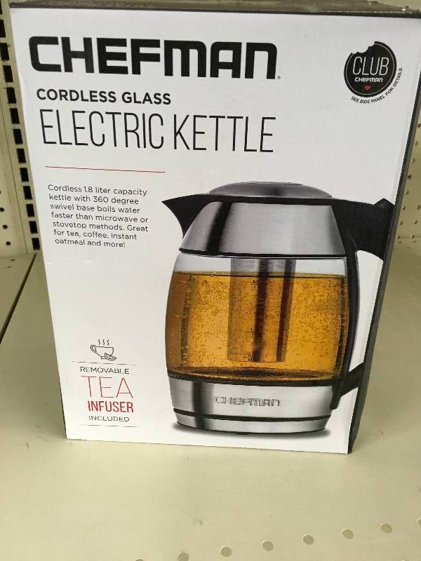 Chefman Kettle Glass, Retail $29.99