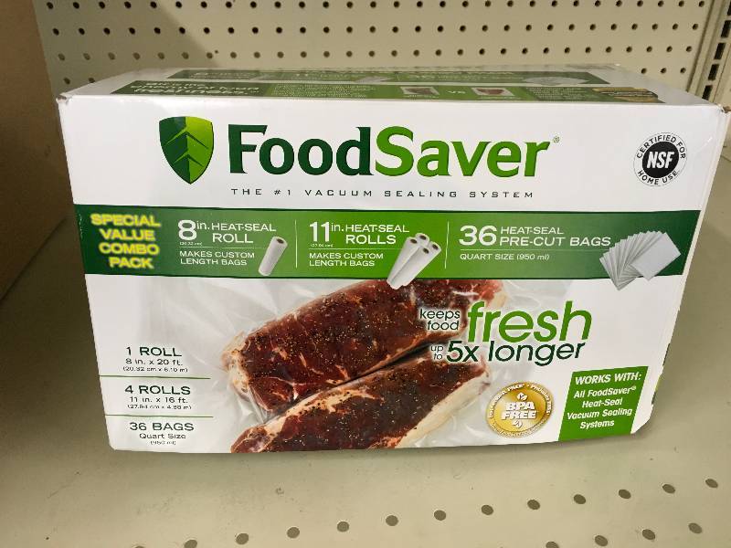 Food Saver 36-1QT1-8X20 BagsRolls, Retail $39.99