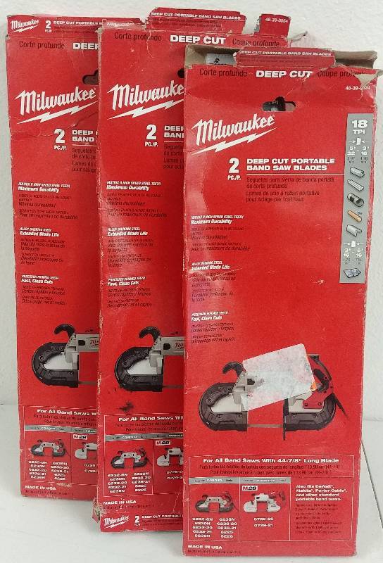 lot 40 image: Milwaukee Deep Cut Portable Band Saw Blades (qty 5 blades)