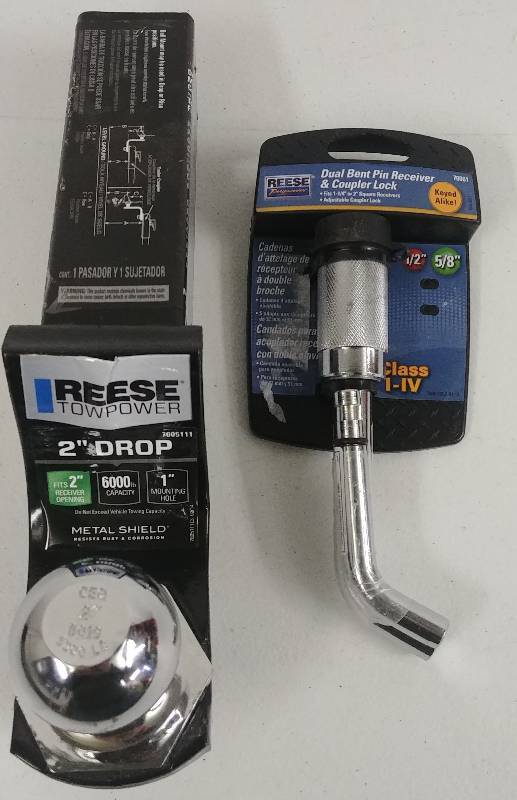 lot 50 image: Reese 2 Drop Hitch  Duel Bent Pin Receiver Lock