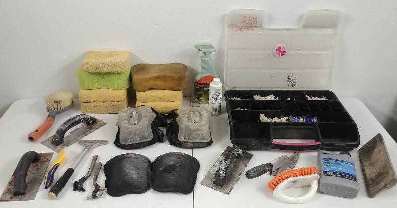 lot 64 image: Assorted Tile Tools & Supplies