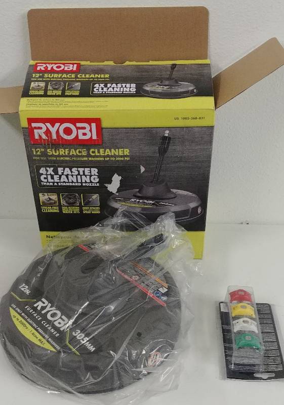 lot 81 image: Ryobi Pressure Washer 12 Surface Cleaner Tool  P.Washer 4-set of Tips
