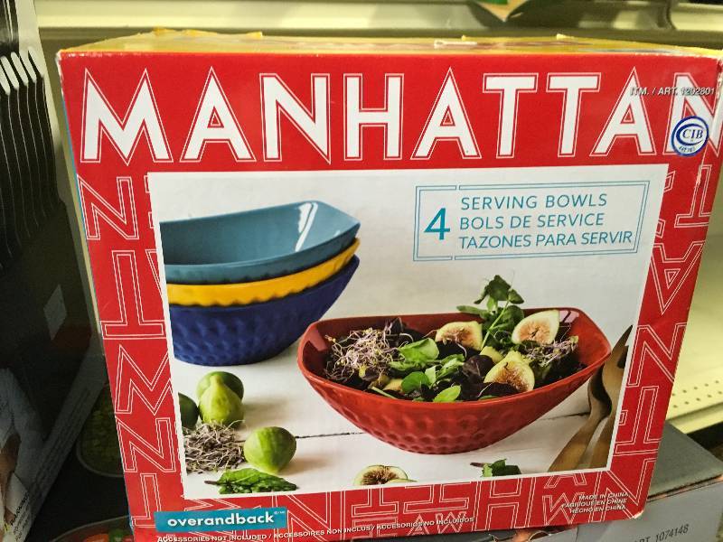 Over & Back Manhattan 4PC Bowl Set, Retail $14.99