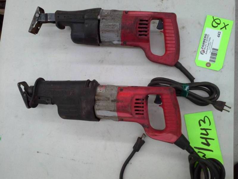 lot 443 image: Pair of Milwaukee Sawzalls, One Orbital