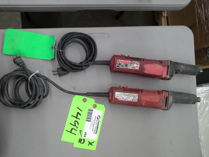lot 494 image: Pair of Milwaukee 2 Die Grinders