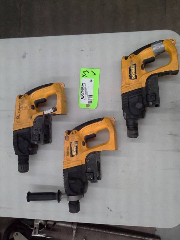 lot 86 image: Three Units - DeWalt DW005 24V 78in SDS Rotary Hammer Drill