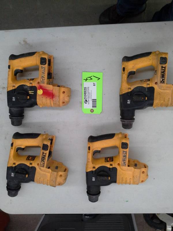 lot 87 image: Four Units - DeWalt DC223 24V SDS Hammer Drills