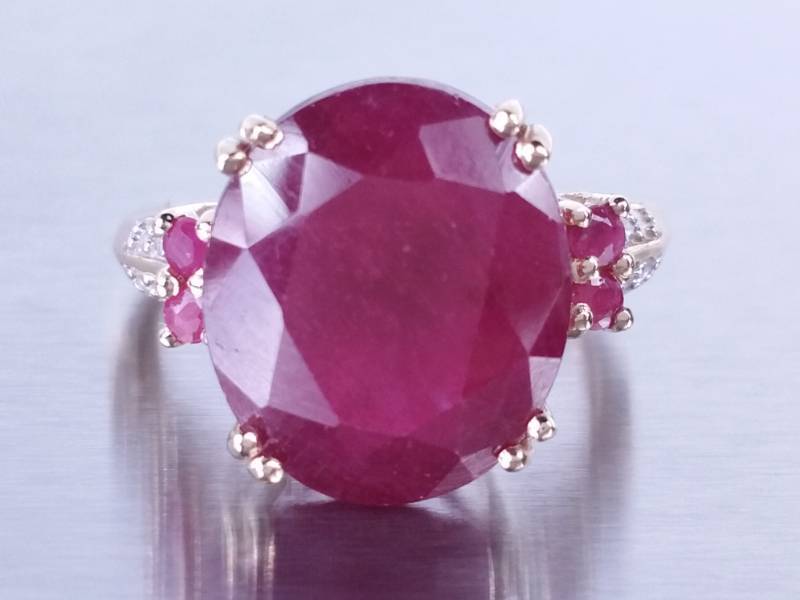 5ct Natural Ruby & Diamond Estate Ring 14k