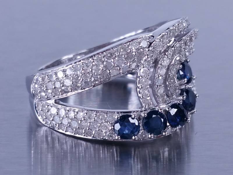 Natural Sapphire & Diamond Estate Ring 14k