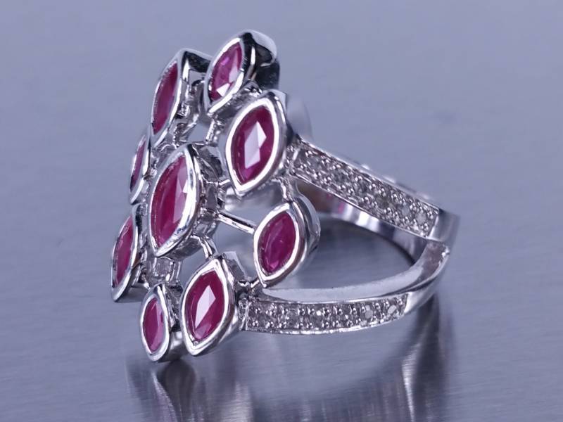 Custom Natural Ruby & Diamond Estate Ring 14k