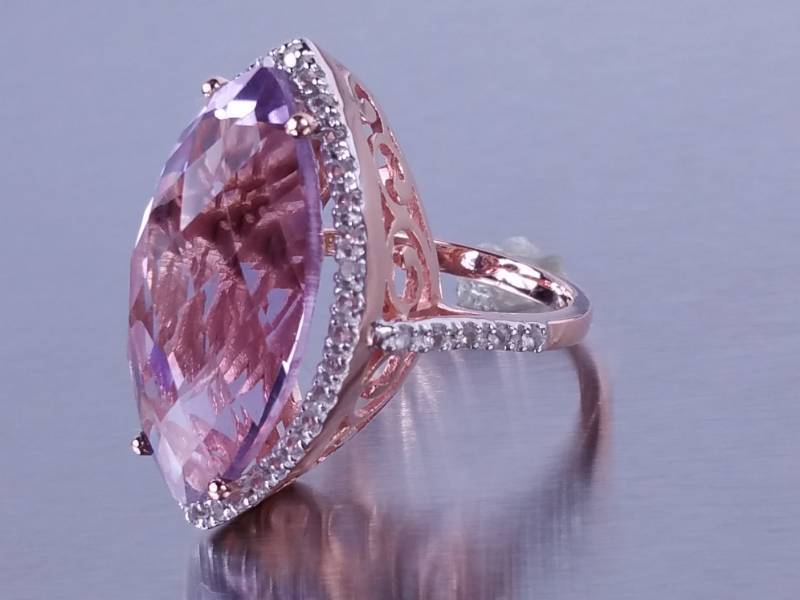 17ct Amethyst & Diamond Estate Ring