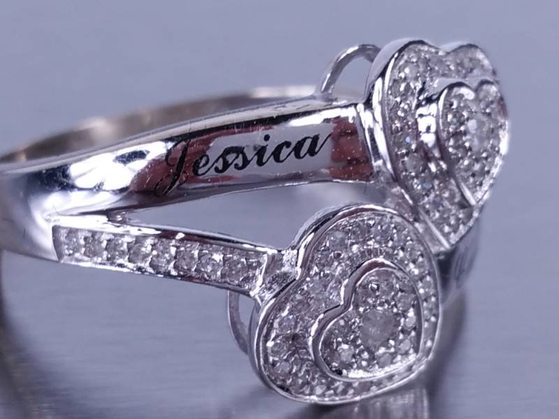 Diamond Heart Ring in White Gold