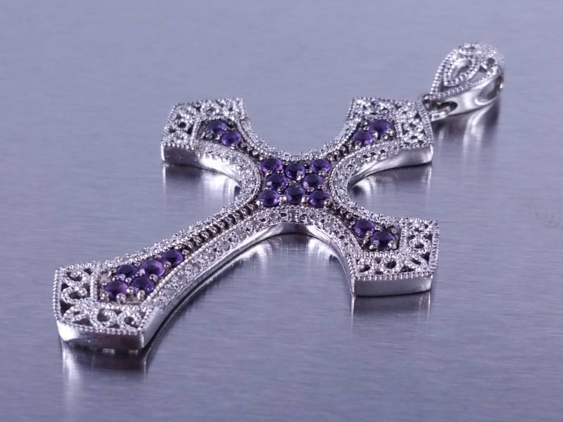 Gorgeous Amethyst Cross Pendant