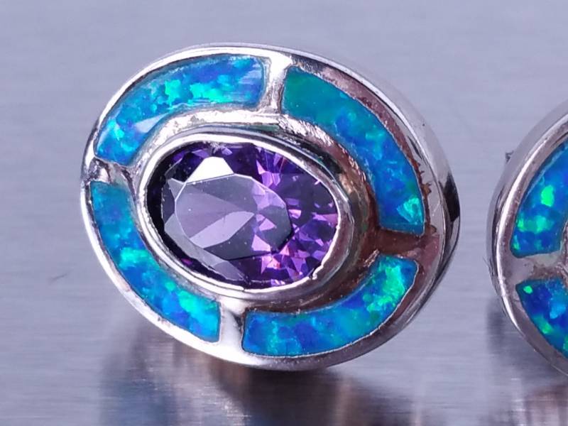 Tanzanite & Opal Earrings