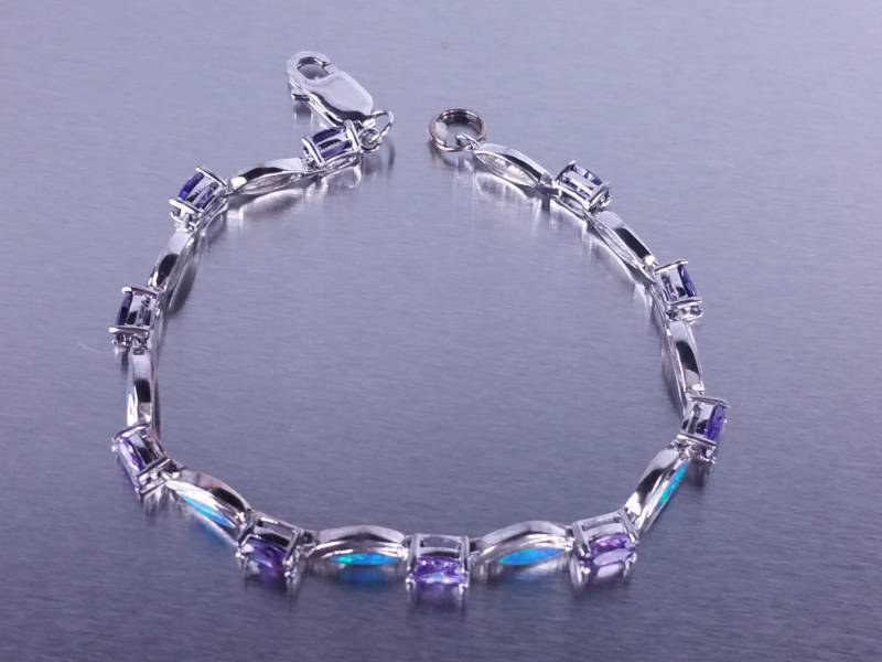 Tanzanite & Opal Tennis Bracelet